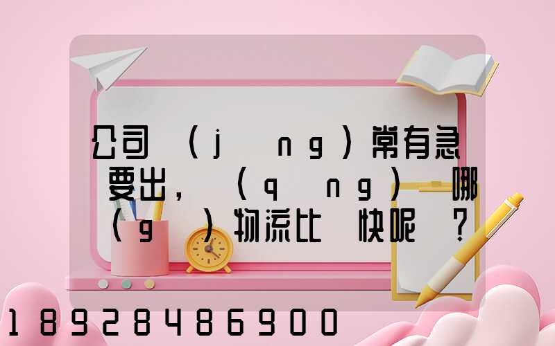 公司經(jīng)常有急貨要出，請(qǐng)問哪個(gè)物流比較快呢？